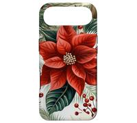 Cute Christmas Poinsettia Red Flower White Floral Winter Coque pour iPhone Air