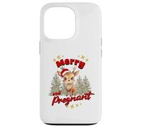 Cute Christmas Pregnancy Reindeer Merry & Pregnant Mom Dad Coque pour iPhone 13 Pro