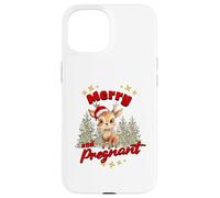 Cute Christmas Pregnancy Reindeer Merry & Pregnant Mom Dad Coque pour iPhone 15