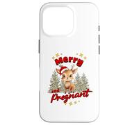Cute Christmas Pregnancy Reindeer Merry & Pregnant Mom Dad Coque pour iPhone 16 Pro