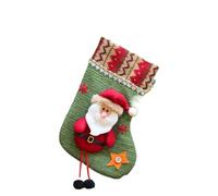 Cute Christmas Stockings Socks Fireplace Hanging Stockings Plush Personalized Home Party Decoration With Snowman Santa Elk Bear(Color 1)