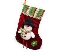 Cute Christmas Stockings Socks Fireplace Hanging Stockings Plush Personalized Home Party Decoration With Snowman Santa Elk Bear(Color 2)