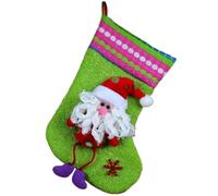 Cute Christmas Stockings Socks Fireplace Hanging Stockings Plush Personalized Home Party Decoration With Snowman Santa Elk Bear(Color 4)