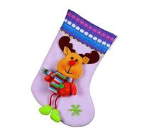 Cute Christmas Stockings Socks Fireplace Hanging Stockings Plush Personalized Home Party Decoration With Snowman Santa Elk Bear(Color 6)