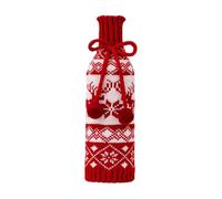 Cute Christmas Sweater Wine Bottle Cover Reusable Christmas Wine Bottle Handmade Knit Sequin Cloth Woven Champagne Wine Bags For Xmas Dinner Table Decorations Chaises D'événement Paquet (A, One Size)