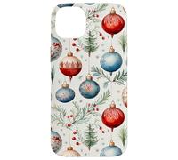 Cute Christmas Tree Balls Mistletoe Decor Floral Christmas Coque pour iPhone 14 Plus