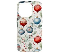Cute Christmas Tree Balls Mistletoe Decor Floral Christmas Coque pour iPhone 14 Pro