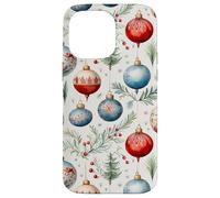 Cute Christmas Tree Balls Mistletoe Decor Floral Christmas Coque pour iPhone 14 Pro Max