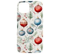 Cute Christmas Tree Balls Mistletoe Decor Floral Christmas Coque pour iPhone 15 Plus