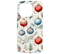 Cute Christmas Tree Balls Mistletoe Decor Floral Christmas Coque pour iPhone 15 Pro