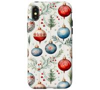 Cute Christmas Tree Balls Mistletoe Decor Floral Christmas Coque pour iPhone X/XS