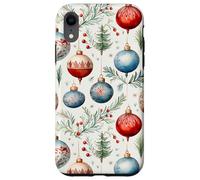 Cute Christmas Tree Balls Mistletoe Decor Floral Christmas Coque pour iPhone XR