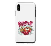 Cute Chubby Tiger Ramen Noodle Bowl Japanese Foodie Lover Coque pour iPhone XS Max