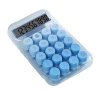 Cute Clear Mechanical Desktop Calculator with Large Buttons Big Screen Display 10 Digit Functionality for Students Office Plastic 95x150mm (Blue)
