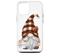 Cute Coffee GNOME in Buffalo Plaid for Café Lovers Caffeine Coque pour iPhone 12/12 Pro