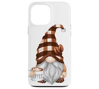 Cute Coffee GNOME in Buffalo Plaid for Café Lovers Caffeine Coque pour iPhone 13 Pro Max