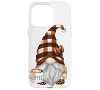 Cute Coffee GNOME in Buffalo Plaid for Café Lovers Caffeine Coque pour iPhone 15 Pro Max
