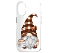 Cute Coffee GNOME in Buffalo Plaid for Café Lovers Caffeine Coque pour iPhone 17