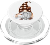 Cute Coffee GNOME in Buffalo Plaid for Café Lovers Caffeine PopSockets PopGrip pour MagSafe