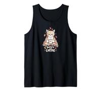 Cute Coffee Latte Art Gift for Mom Cafe Energy Cat Lover Débardeur