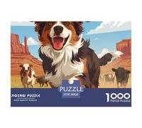 Cute Collie frontièrePuzzles Pet Photography 1000 Pieces for Adults Colorful Puzzle Ball Challenging Family Activity Games DIY Home Wall Decor Gift 38x26cm/1000pcs