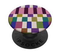 Cute Color Block Checkereboard Plaid Pattern PopSockets PopGrip Adhésif