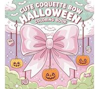 Cute Coquette Bow Halloween Coloring Book: Easy to color Ghosts and Spooky Designs for Girls