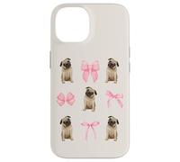 Cute Coquette Pug Pink Bows for Dog Lovers & Pug Owners Coque pour iPhone 14