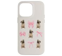 Cute Coquette Pug Pink Bows for Dog Lovers & Pug Owners Coque pour iPhone 14 Pro Max