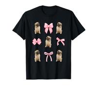 Cute Coquette Pug Pink Bows for Dog Lovers & Pug Owners T-Shirt