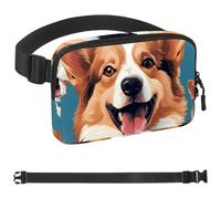 Cute Corgi Dog-1266 Sac banane de style unisexe : sac banane tendance, sac à bandoulière sport fin à la mode pour jogging, randonnée, randonneur, femme, homme, Multicolore 04, 1.5x9.0x5.9in/4x23x15cm
