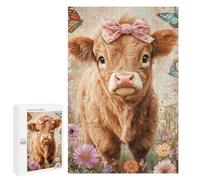 Cute Cow with Bow in Garden Puzzle 1000 Pièces Educa Jouet en Bois Cadeau Unique Décoration Intérieure Jeu Éducatif Challenge Toy Adultes Et Enfants À Partir De 14 Ans 1000 PCS