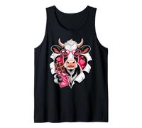 Cute Cow with Heart Glasses Holding Chocolate Débardeur