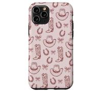 Cute Cowgirl Western Boots Hats Country Burgundy and Pink Coque pour iPhone 11 Pro