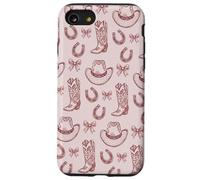 Cute Cowgirl Western Boots Hats Country Burgundy and Pink Coque pour iPhone SE (2020) / 7/8