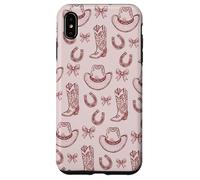 Cute Cowgirl Western Boots Hats Country Burgundy and Pink Coque pour iPhone XS Max