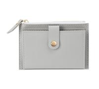 Cute Credit Card Holder Bags Solid Color PU Leather Small Wallet Mini Coin Purse Women Money Bag Storage Pouch(Grey)