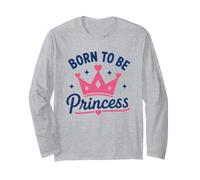 Cute Crown Inspirational Quote Girls Born to Be Princess Manche Longue