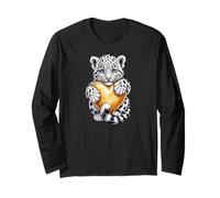 Cute Cub Bengal Tiger Design Growling Wild Animal Manche Longue