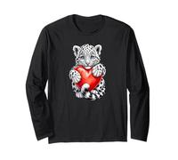 Cute Cub Bengal Tiger Design Growling Wild Animal Manche Longue