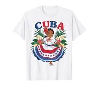 Cute Cuban Girl Cuba Traditional Dance Flowers Latina T-Shirt