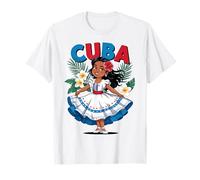 Cute Cuban Girl Cuba Traditional Dance Flowers Latina T-Shirt