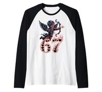 Cute Dark Gothic Valentine 67 - Cupidon flèche Anti Amour Meme Manche Raglan