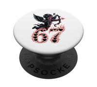 Cute Dark Gothic Valentine 67 - Cupidon flèche Anti Amour Meme PopSockets PopGrip Adhésif