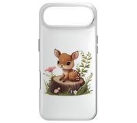 Cute Deer Sitting on a Log Fawn Floral Coque pour iPhone Air