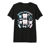 Cute Dental Hygienist Tooth Collage Design T-Shirt Haut de Gamme
