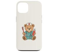 Cute Dental Nurse Teddy Bear Student Dentist Office Staff Coque pour iPhone 13