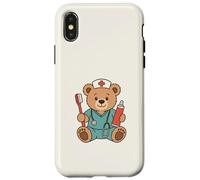 Cute Dental Nurse Teddy Bear Student Dentist Office Staff Coque pour iPhone X/XS
