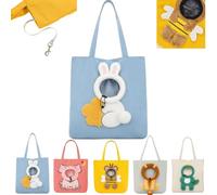 Cute Dew Head Shape Cat Bag,Pet Canvas Shoulder Tote Carrier for Small Dog | Breathable Carrying Paw Bag with Adjustable Drawstring,Claw-Resistant Polyester Lining,Portable Foldable Crossbody for Pet