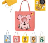Cute Dew Head Shape Cat Bag,Pet Canvas Shoulder Tote Carrier for Small Dog | Breathable Carrying Paw Bag with Adjustable Drawstring,Claw-Resistant Polyester Lining,Portable Foldable Crossbody for Pet